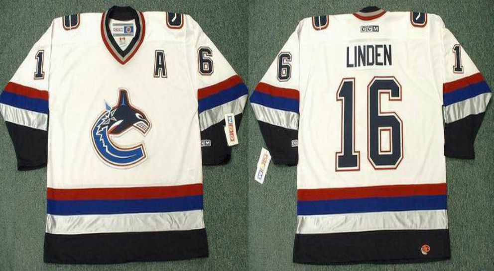 2019 Men Vancouver Canucks #16 Linden White CCM NHL jerseys->vancouver canucks->NHL Jersey